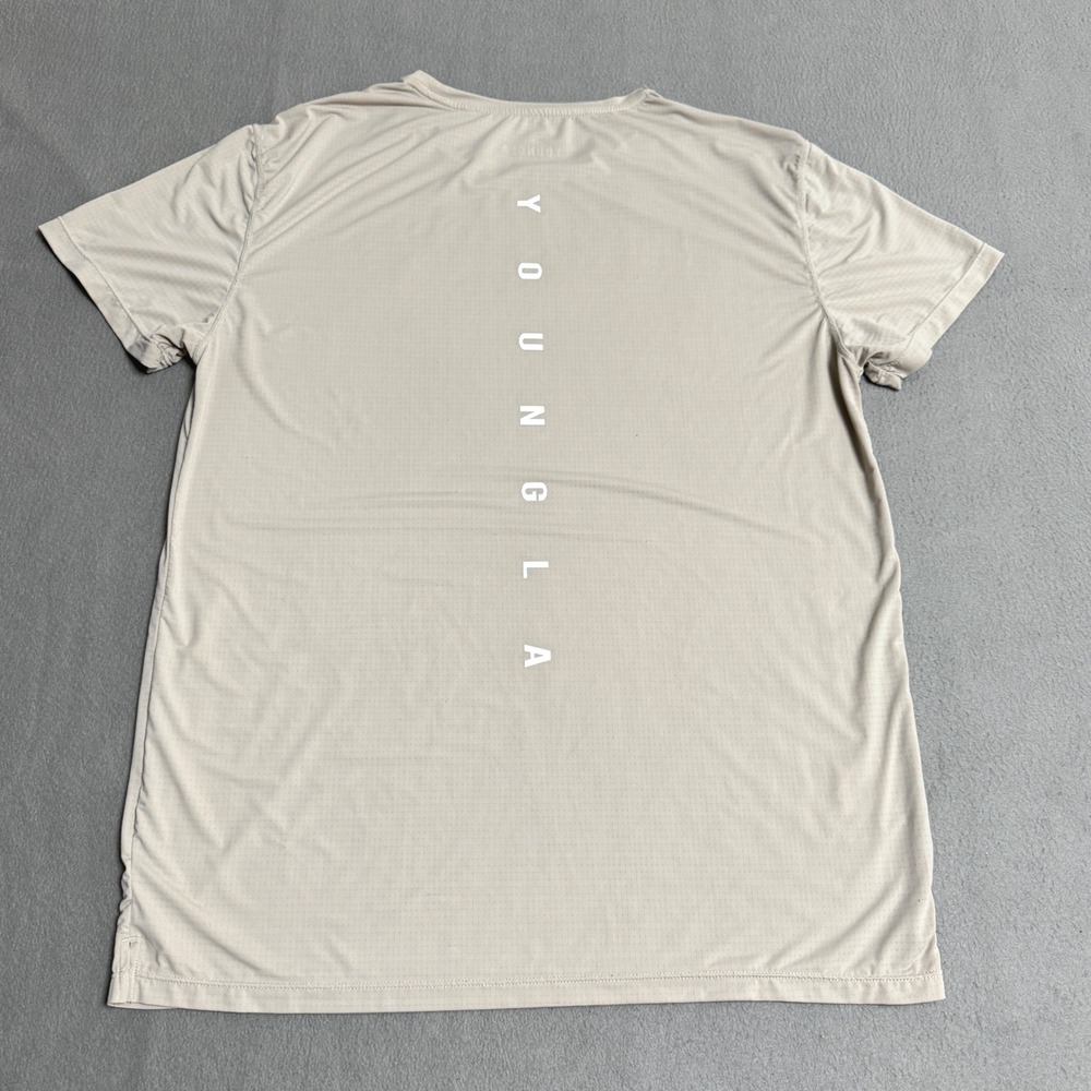 YoungLA Shirt Mens XL Tan Performance Athletic Gym Workout Running 403